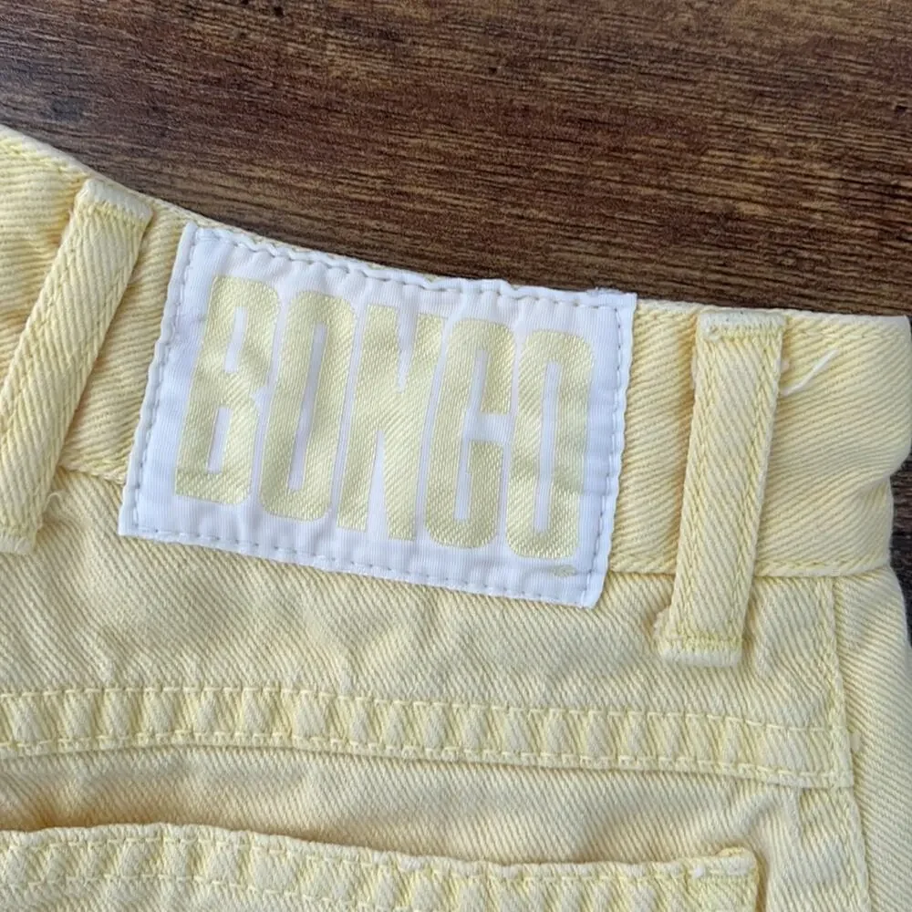 Vintage 90's BONGO Pastel Yellow High Waist Cotton Mom-Jeans